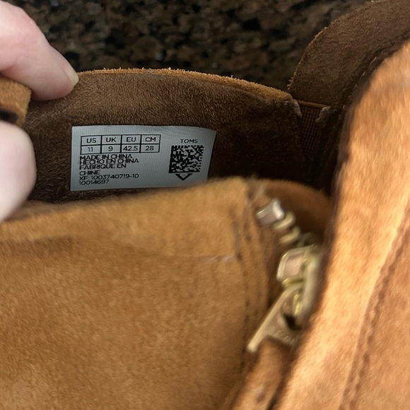 TOMS Womens Deia Casual Suede Booties- Caramel Brown/ Size 11 - Picture 9 of 13